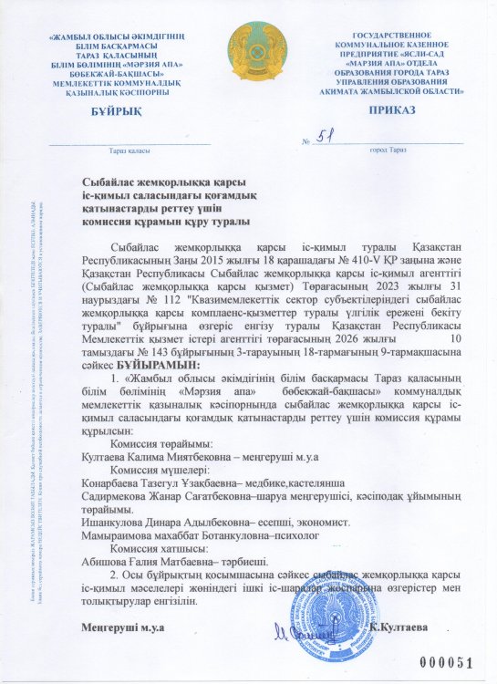 Сыбайлас жемқорлыққа қарсы іс-қимыл саласындағы қоғамдық қатынастарды реттеу үшін комиссия құрамын құру туралы